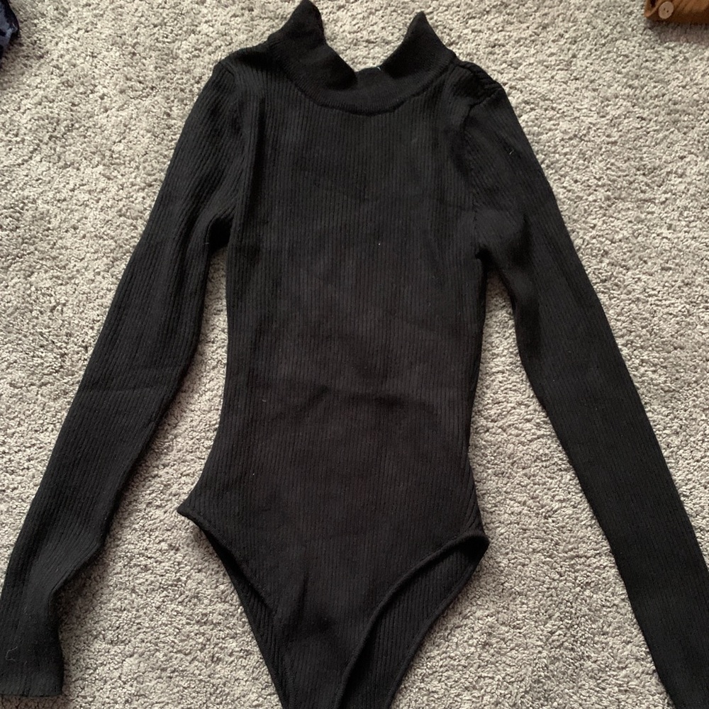 NEVER WORN! Forever 21 Black Open Back Ribbed Onesie